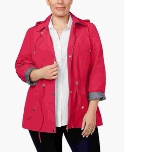 Charter‎ Club Women's Water-Resistant Utility Pink Hooded Jacket Size 3X NWOT